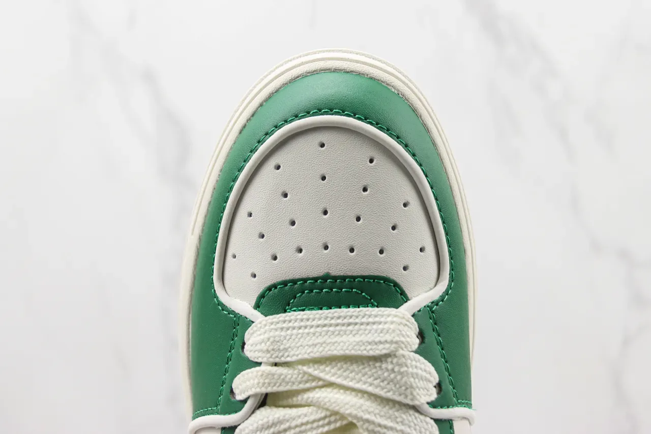 New Era Green White Platform Sole Leather-Paneled Upper Lifestyle Sneakers 6