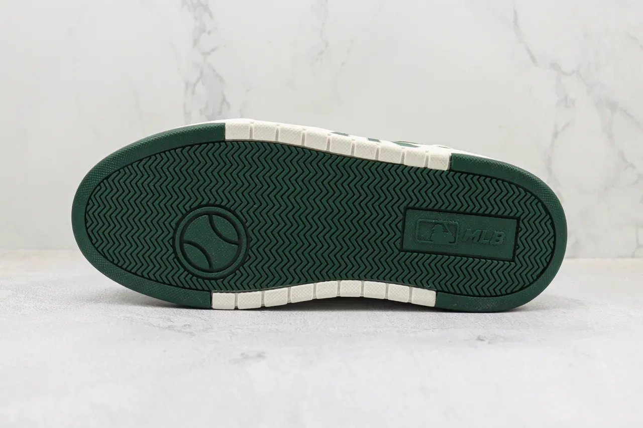 New Era Green White Platform Sole Leather-Paneled Upper Lifestyle Sneakers 8