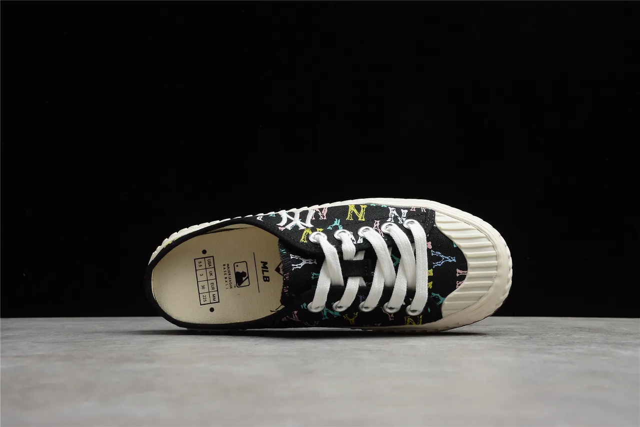 New Era NY Logo Print Lace-Up Mule Canvas Shoes 4