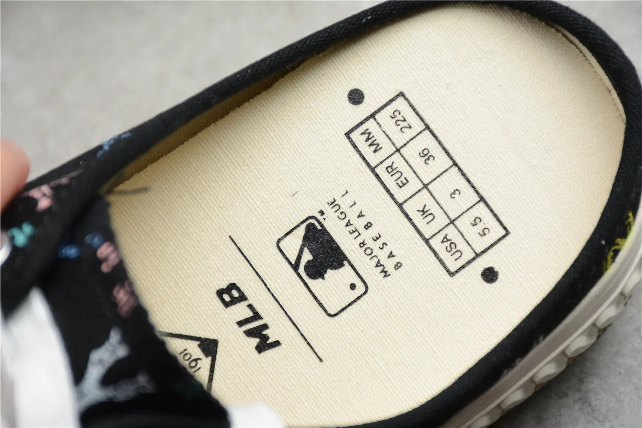 New Era NY Logo Print Lace-Up Mule Canvas Shoes 9
