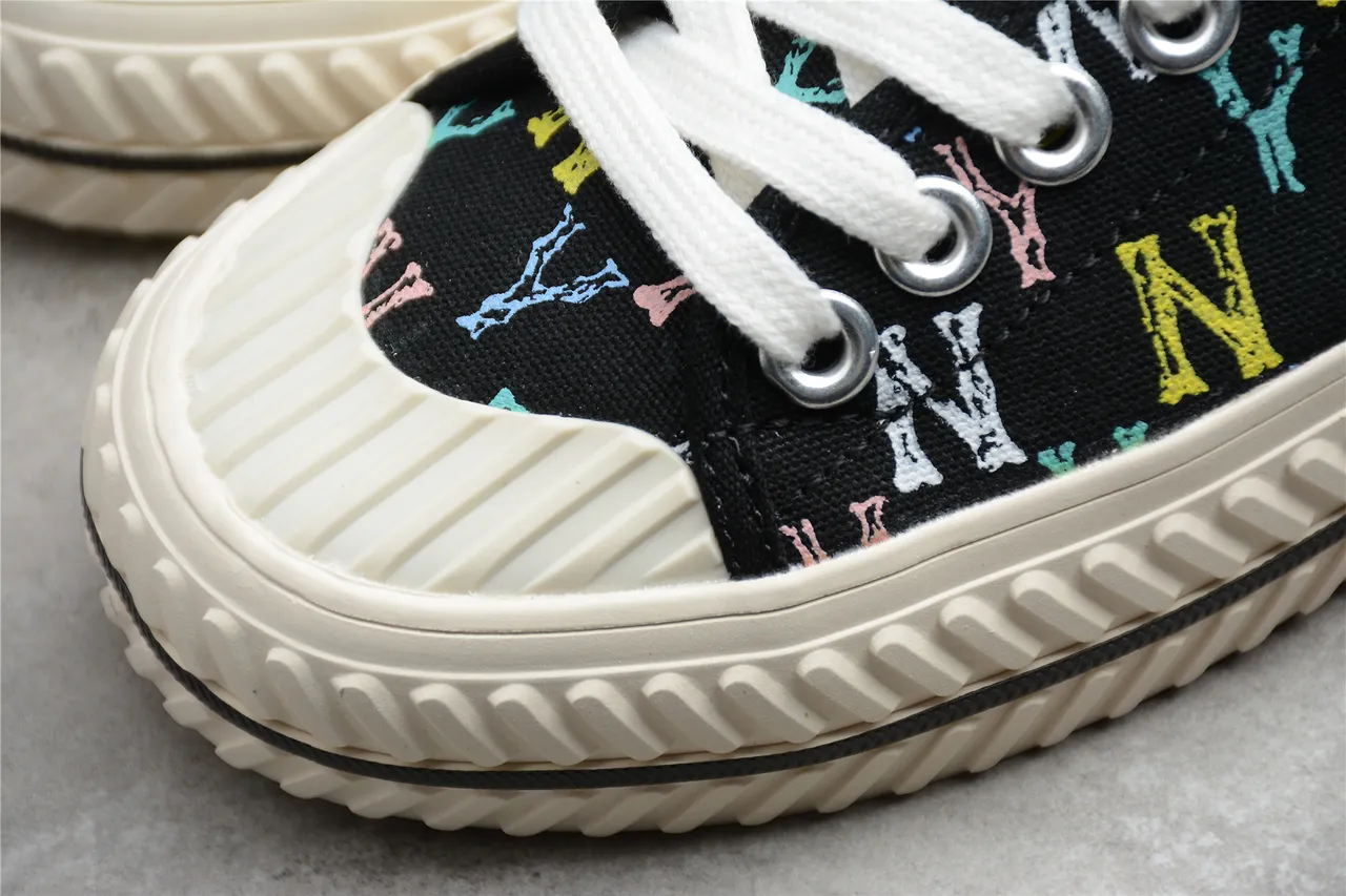 New Era NY Logo Print Lace-Up Mule Canvas Shoes 13