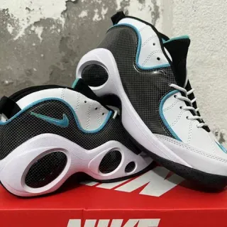 Nike Air Flight 95 Big Eyes Black White Turquoise Basketball Shoes