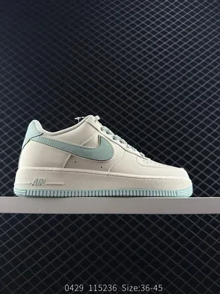 Nike Air Force 1 '07 LV8 Beige and Mint Blue Low-Top Lifestyle Sneakers 2