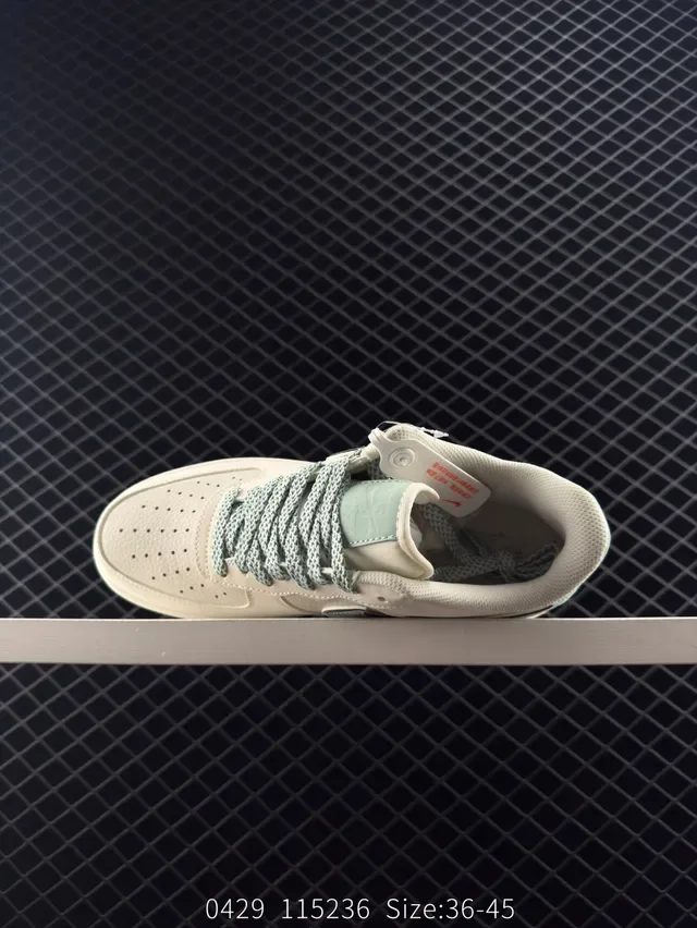 Nike Air Force 1 '07 LV8 Beige and Mint Blue Low-Top Lifestyle Sneakers 5