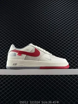 Nike Air Force 1 Beige Red The North Face Collaboration Lifestyle Sneakers 2