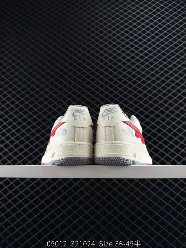 Nike Air Force 1 Beige Red The North Face Collaboration Lifestyle Sneakers 4