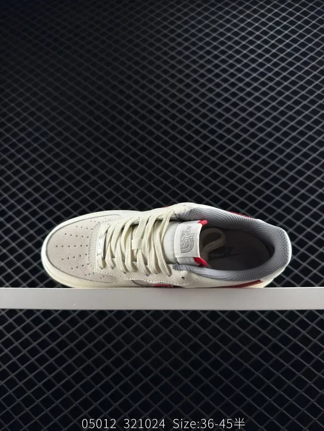 Nike Air Force 1 Beige Red The North Face Collaboration Lifestyle Sneakers 5