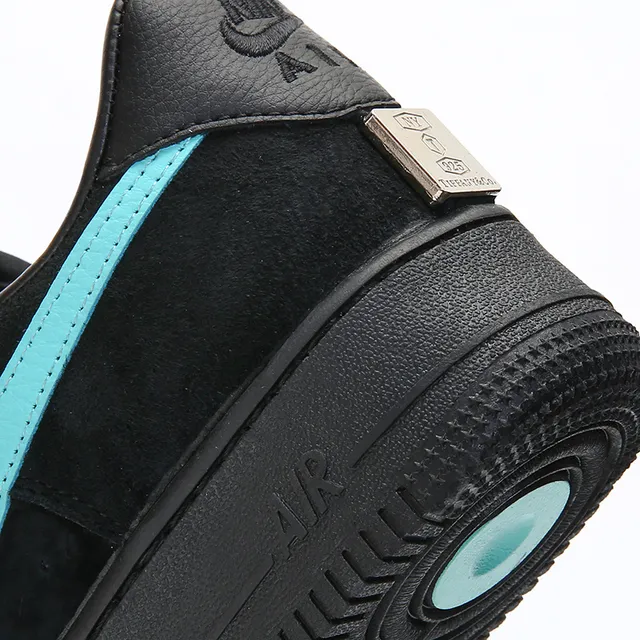 Nike Air Force 1 Black and Turquoise Lifestyle Sneakers 4