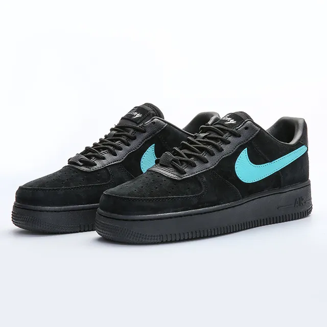 Nike Air Force 1 Black and Turquoise Lifestyle Sneakers 9