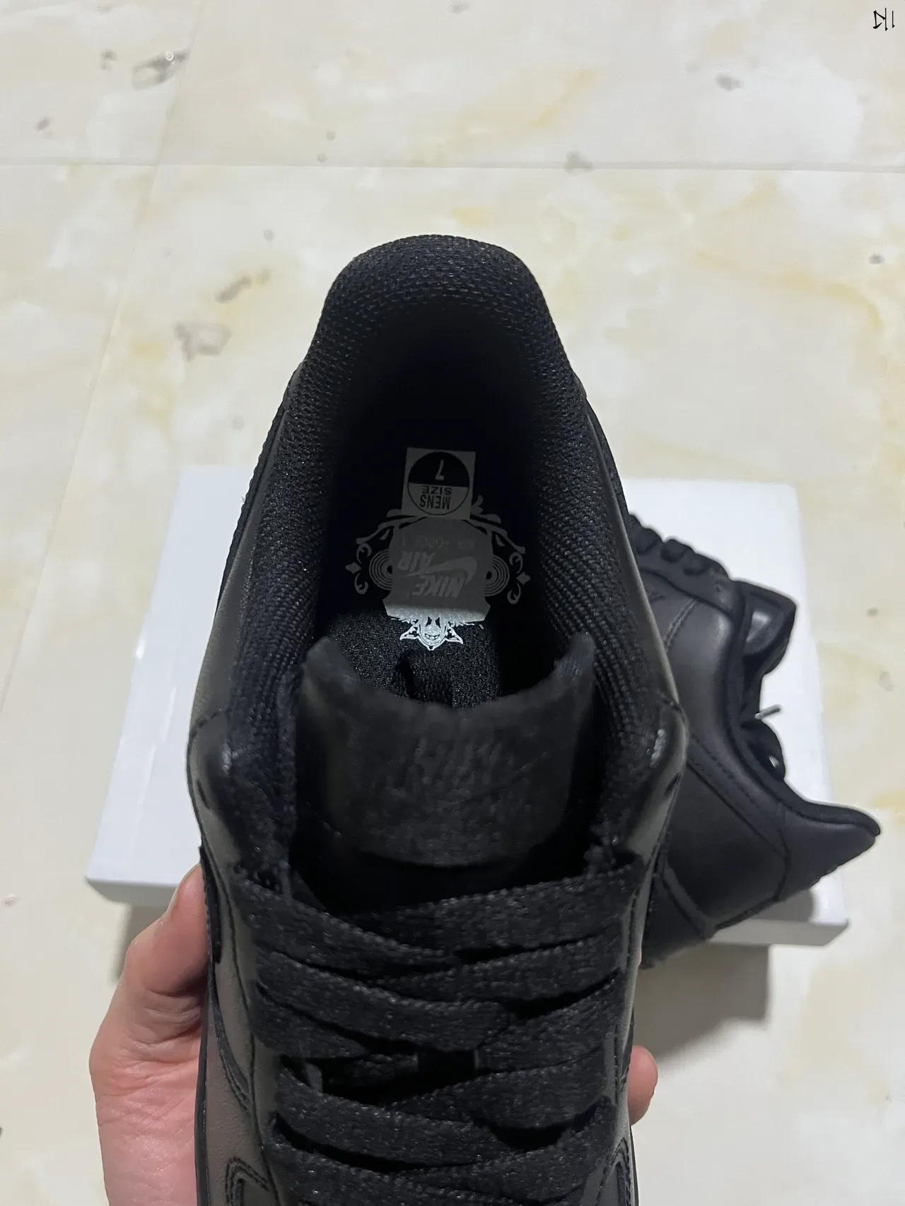Nike Air Force 1 Black Leather Lifestyle Sneakers 4