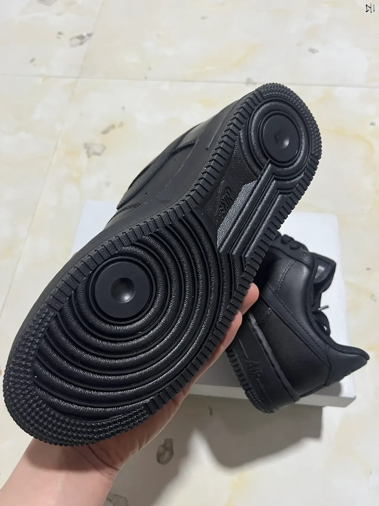 Nike Air Force 1 Black Leather Lifestyle Sneakers 6