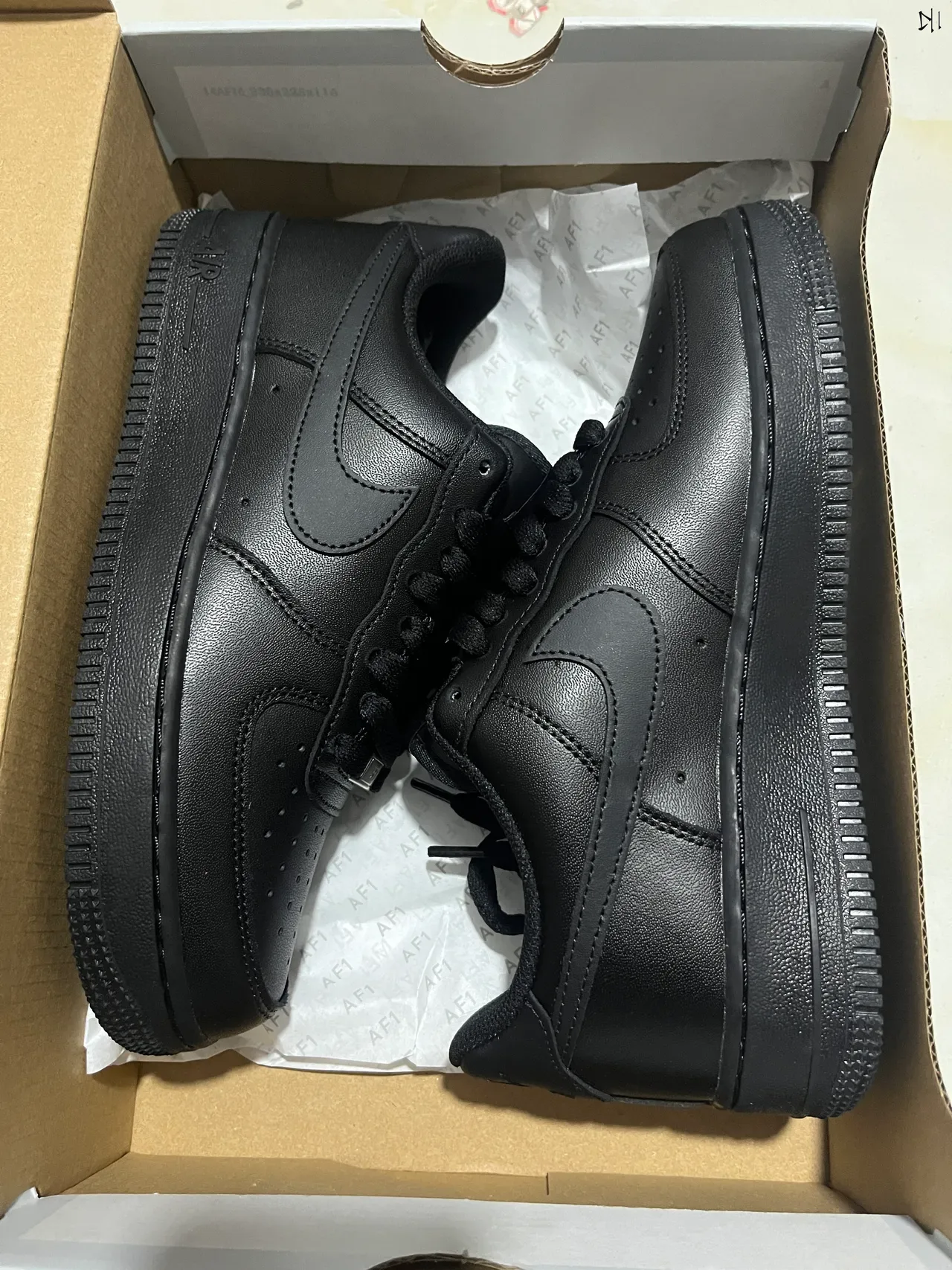 Nike Air Force 1 Black Leather Lifestyle Sneakers 8