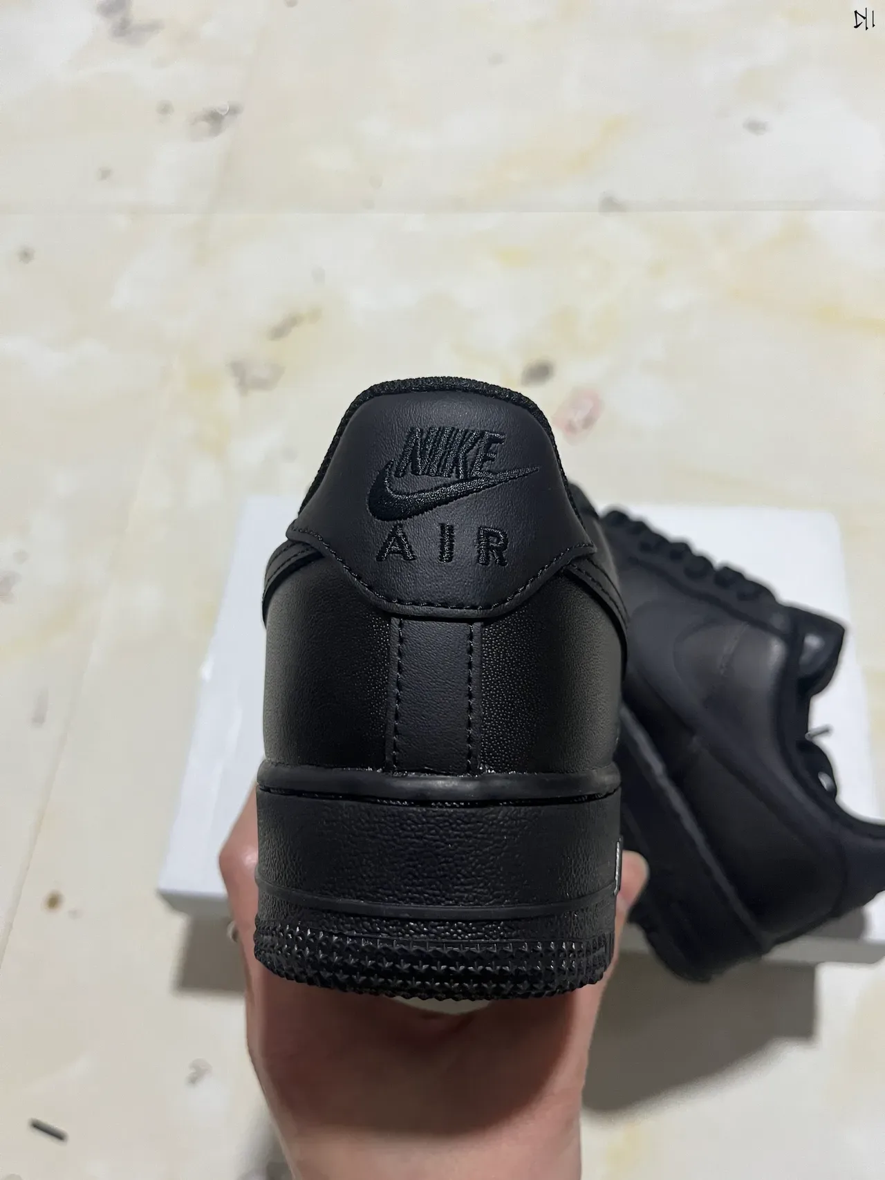 Nike Air Force 1 Black Leather Lifestyle Sneakers 9