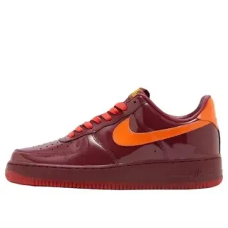 Nike Air Force 1 Low Burgundy Orange Glossy Lifestyle Sneakers