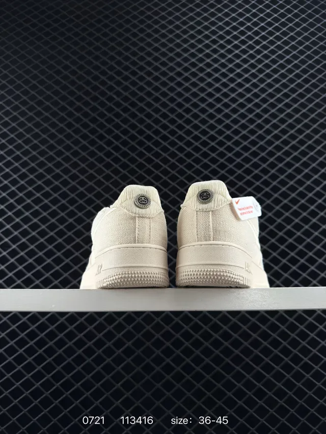 Nike Air Force 1 Low Off-White Textured Canvas Lifestyle Sneakers 3