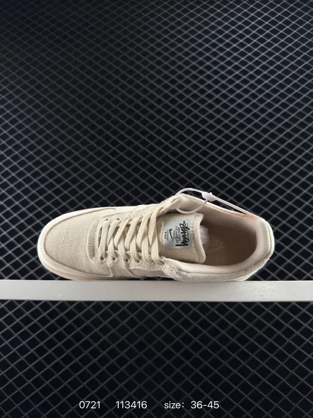 Nike Air Force 1 Low Off-White Textured Canvas Lifestyle Sneakers 4