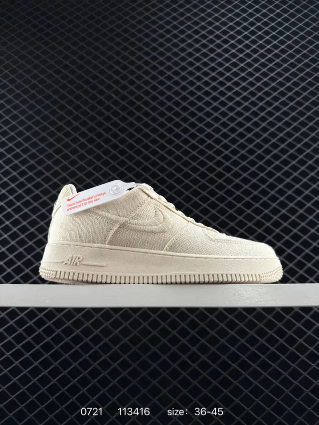 Nike Air Force 1 Low Off-White Textured Canvas Lifestyle Sneakers 6