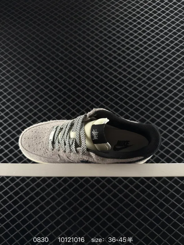 Nike Air Force 1 Low Textured Gray Black Lifestyle Sneakers 4