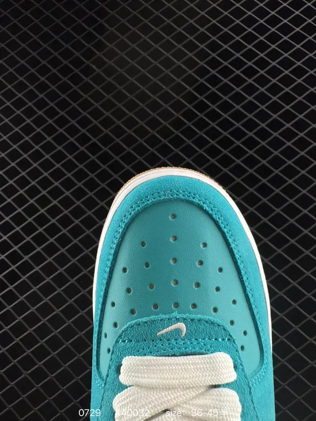 Nike Air Force 1 Low Turquoise Suede Lifestyle Sneakers 2