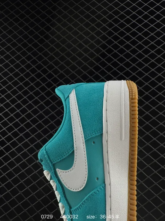 Nike Air Force 1 Low Turquoise Suede Lifestyle Sneakers 3