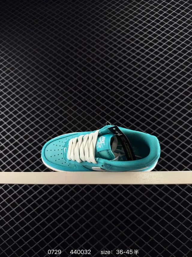 Nike Air Force 1 Low Turquoise Suede Lifestyle Sneakers 4