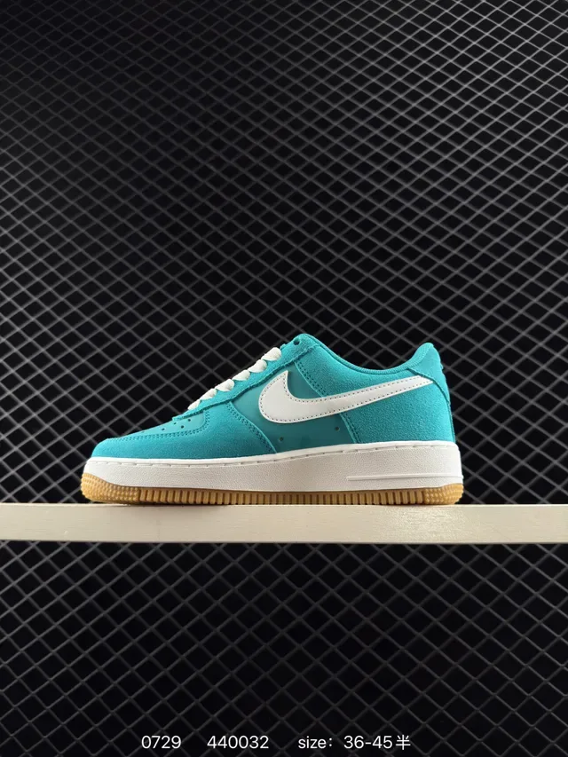 Nike Air Force 1 Low Turquoise Suede Lifestyle Sneakers 5