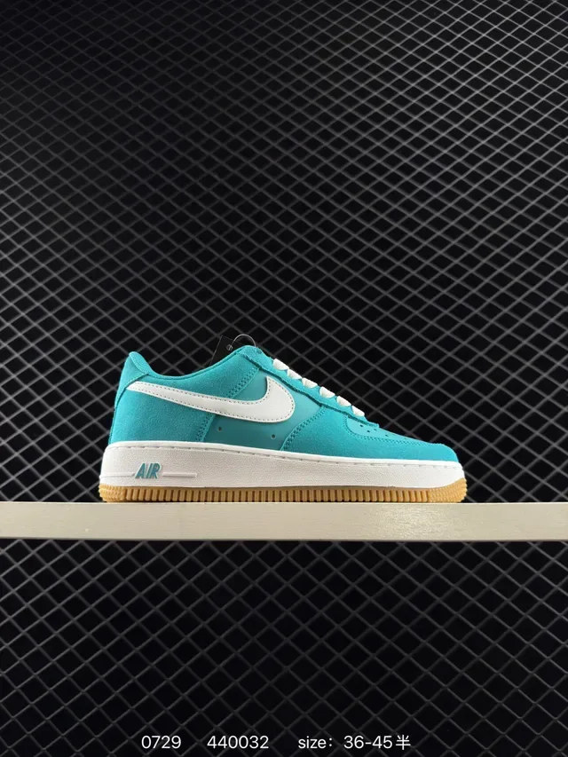 Nike Air Force 1 Low Turquoise Suede Lifestyle Sneakers 6