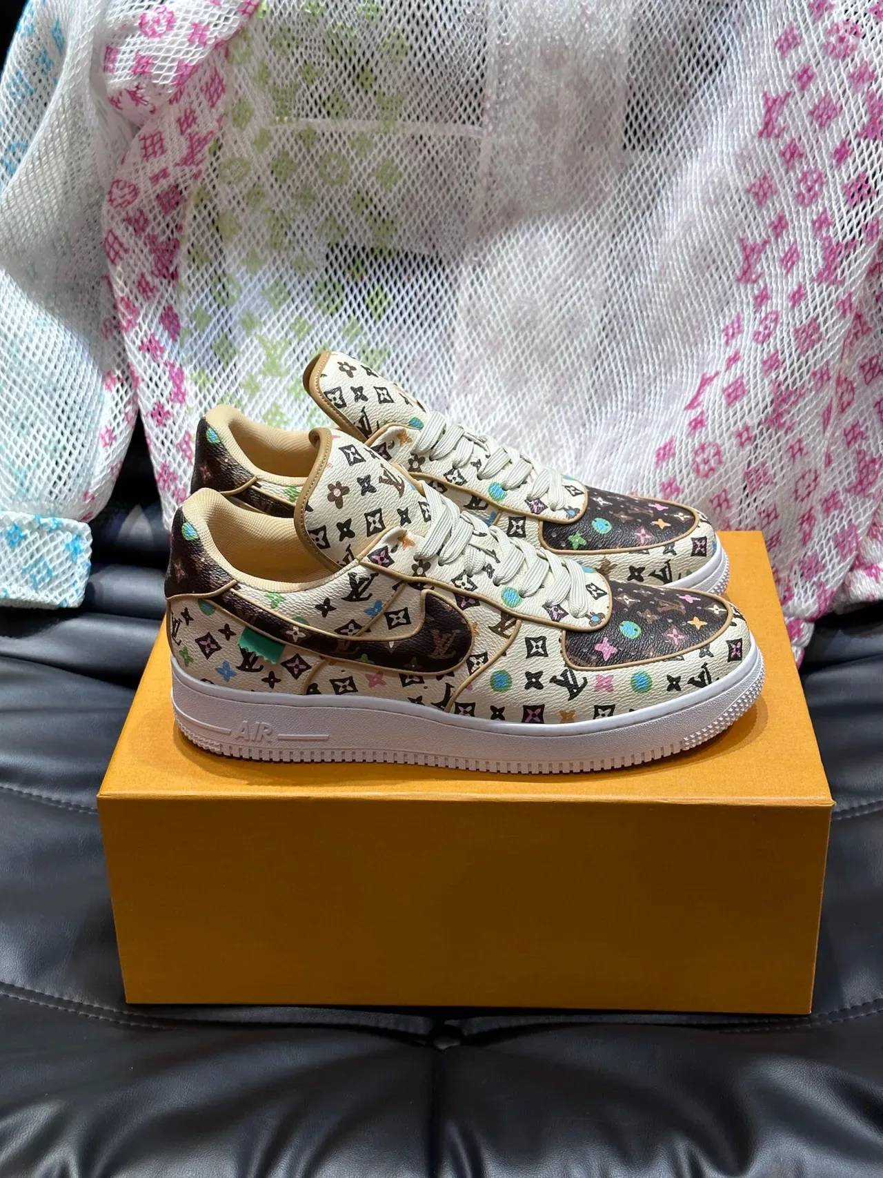 Nike Air Force 1 Multicolor Monogram Print Lifestyle Sneakers 1