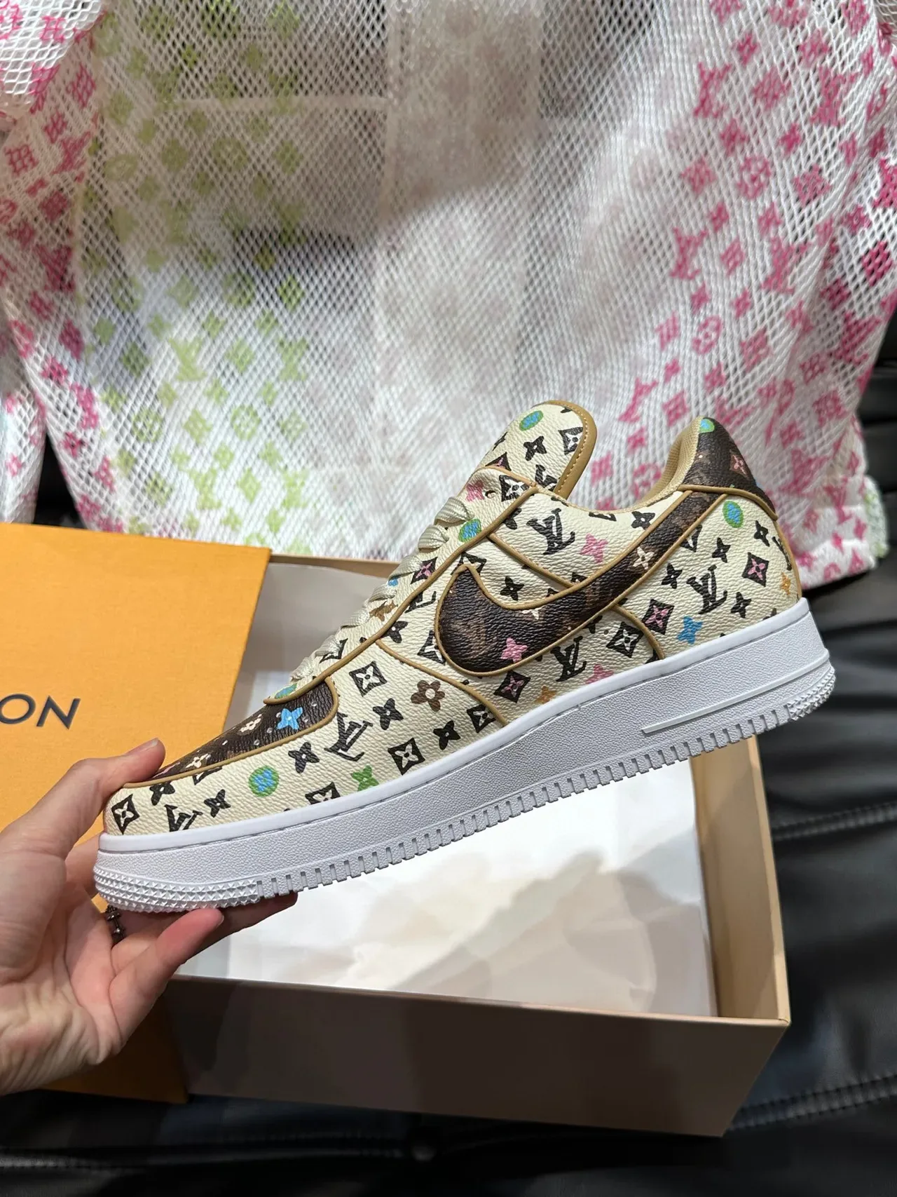 Nike Air Force 1 Multicolor Monogram Print Lifestyle Sneakers 6