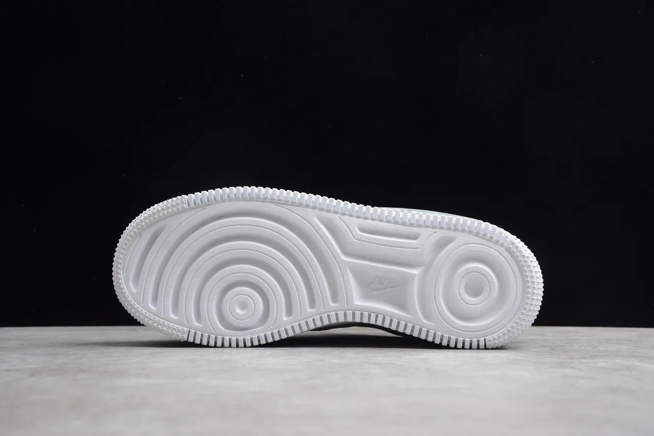 Nike Air Force 1 Shadow Light Gray and Yellow Lifestyle Sneakers 3