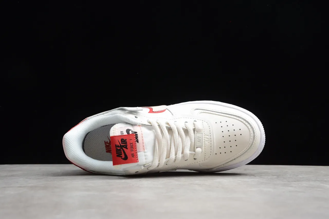 Nike Air Force 1 Shadow أبيض أحمر وردي حذاء رياضي أسلوب حياة 4