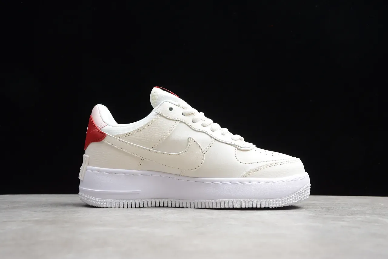Nike Air Force 1 Shadow أبيض أحمر وردي حذاء رياضي أسلوب حياة 5
