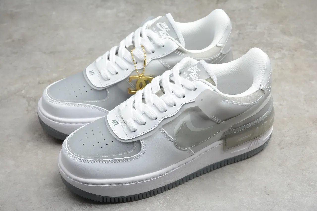 Nike Air Force 1 Shadow White Translucent Heel Lifestyle Sneakers 11