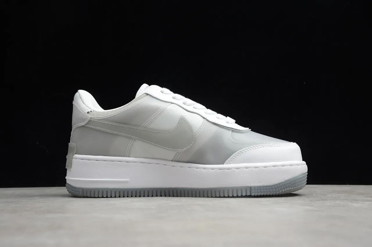Nike Air Force 1 Shadow White Translucent Heel Lifestyle Sneakers 15