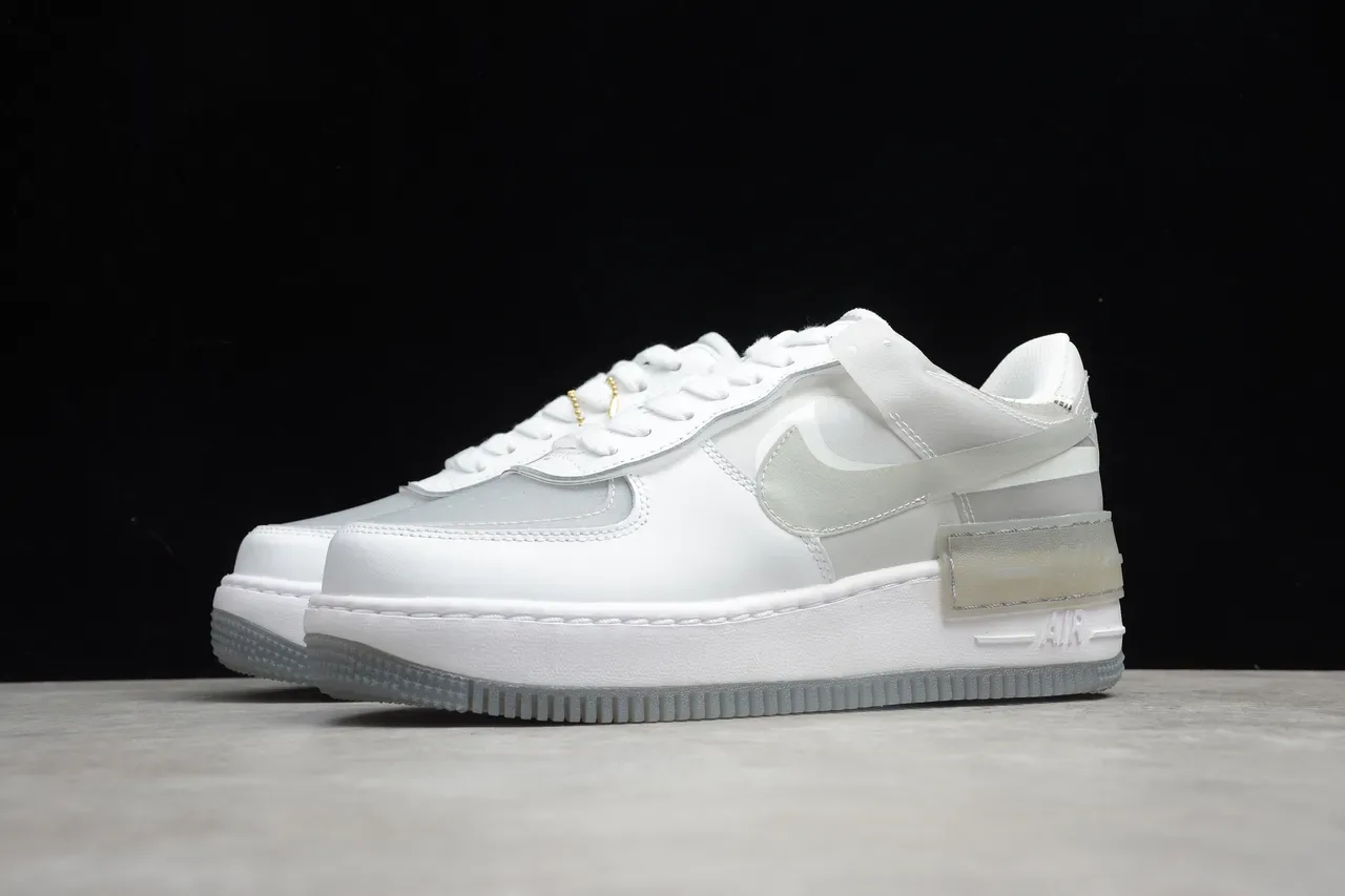 Nike Air Force 1 Shadow White Translucent Heel Lifestyle Sneakers 16