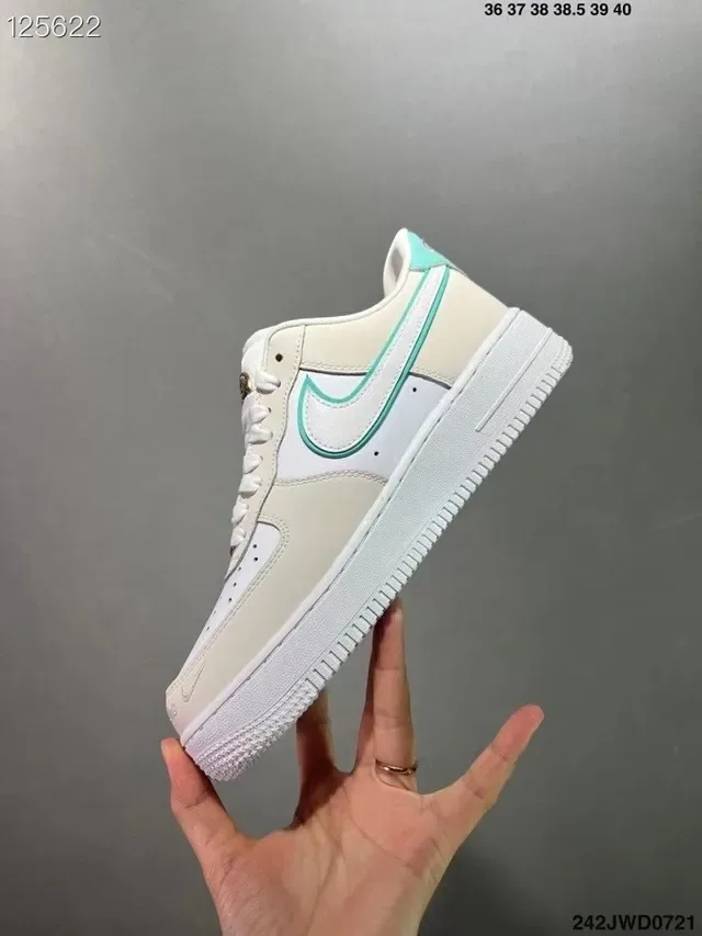 Nike Air Force 1 White Beige Pink Mint Lifestyle Sneakers 4