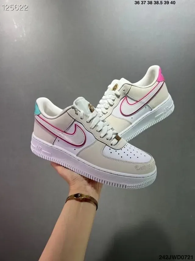 Nike Air Force 1 White Beige Pink Mint Lifestyle Sneakers 7