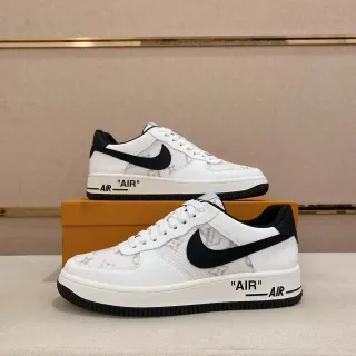 Nike Air Force 1 सफेद काला मोनोग्राम मेश लाइफस्टाइल स्नीकर