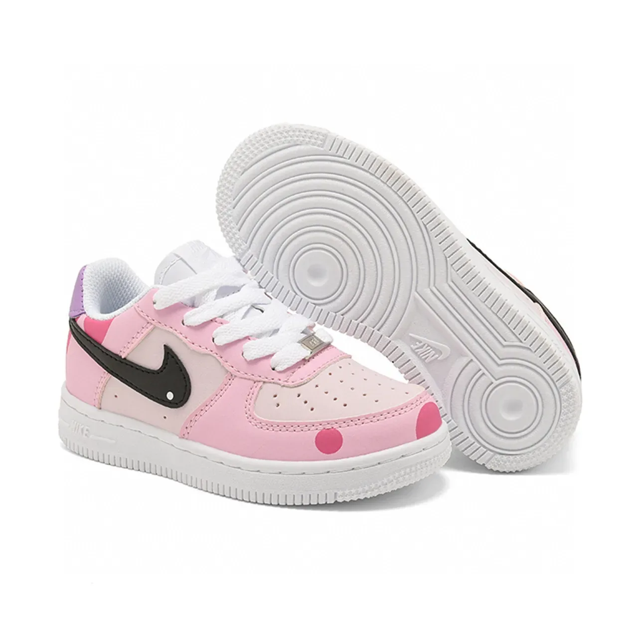 Nike Air Force 1 White Blue Low-Top Perforated Toe Lifestyle Sneakers 16