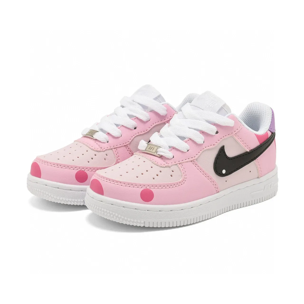 Nike Air Force 1 White Blue Low-Top Perforated Toe Lifestyle Sneakers 17