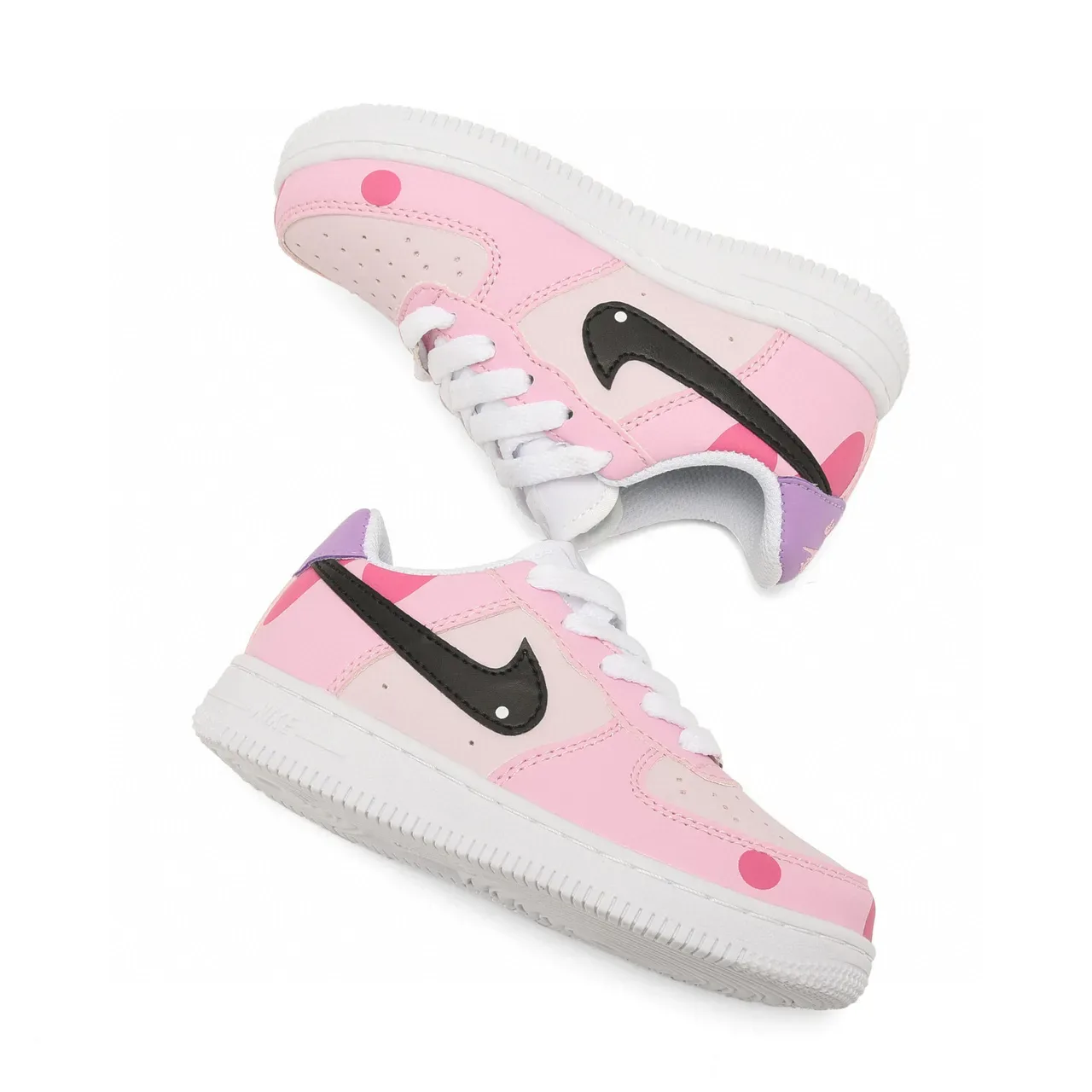 Nike Air Force 1 White Blue Low-Top Perforated Toe Lifestyle Sneakers 18