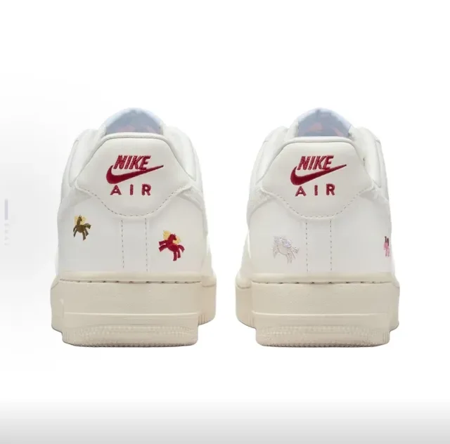 Nike Air Force 1 White Embroidered Mythical Creatures Lifestyle Sneakers 3