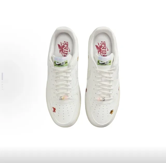 Nike Air Force 1 White Embroidered Mythical Creatures Lifestyle Sneakers 4