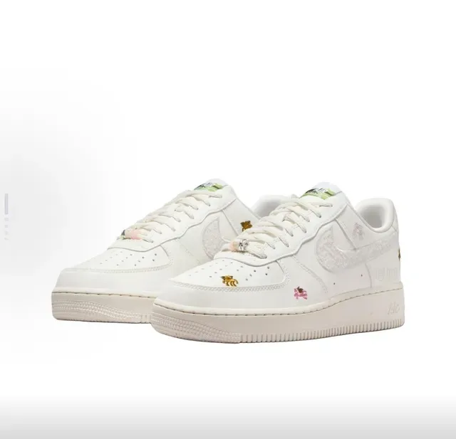 Nike Air Force 1 White Embroidered Mythical Creatures Lifestyle Sneakers 5