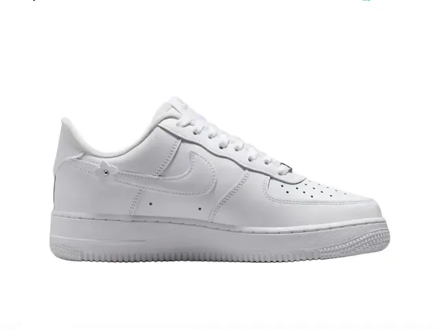 Nike Air Force 1 White Floral Appliqué Lifestyle Sneakers 5
