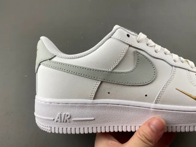 Nike Air Force 1 White Gold Low-Top Leather Upper Lifestyle Sneakers 3
