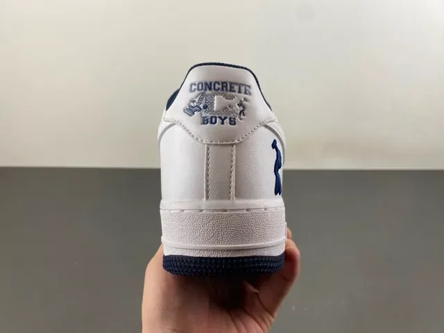 Nike Air Force 1 White Navy Lifestyle Sneakers 4