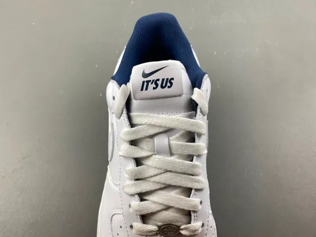 Nike Air Force 1 White Navy Lifestyle Sneakers 6