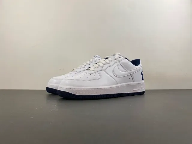 Nike Air Force 1 White Navy Lifestyle Sneakers 9