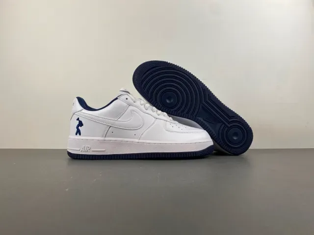 Nike Air Force 1 White Navy Lifestyle Sneakers 11